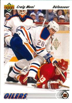 #372a Craig Muni - Edmonton Oilers - 1991-92 Upper Deck French Hockey