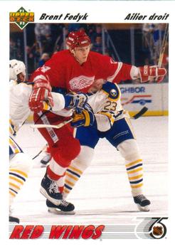 #373a Brent Fedyk - Detroit Red Wings - 1991-92 Upper Deck French Hockey