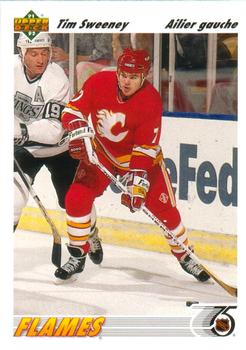 #375a Tim Sweeney - Calgary Flames - 1991-92 Upper Deck French Hockey