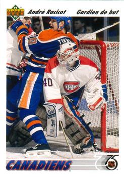 #377a Andre Racicot - Montreal Canadiens - 1991-92 Upper Deck French Hockey