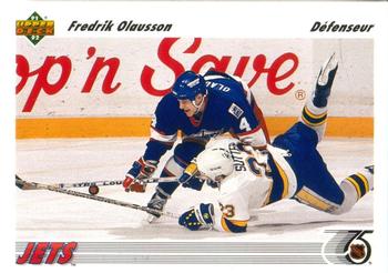 #383a Fredrik Olausson - Winnipeg Jets - 1991-92 Upper Deck French Hockey
