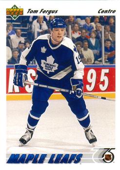 #384a Tom Fergus - Toronto Maple Leafs - 1991-92 Upper Deck French Hockey