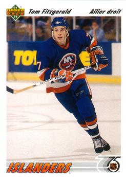 #389a Tom Fitzgerald - New York Islanders - 1991-92 Upper Deck French Hockey
