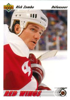 #395a Rick Zombo - Detroit Red Wings - 1991-92 Upper Deck French Hockey