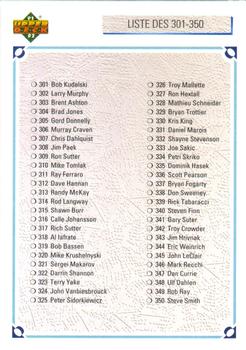 #400a Checklist: 301-400 - 1991-92 Upper Deck French Hockey