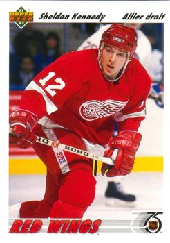 #408a Sheldon Kennedy - Detroit Red Wings - 1991-92 Upper Deck French Hockey