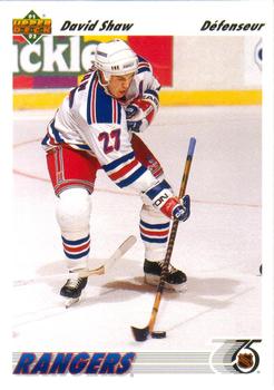 #409a David Shaw - New York Rangers - 1991-92 Upper Deck French Hockey