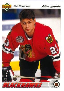 #416a Stu Grimson - Chicagoackhawks - 1991-92 Upper Deck French Hockey
