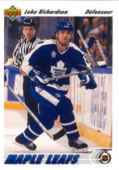 #418a Luke Richardson - Toronto Maple Leafs - 1991-92 Upper Deck French Hockey