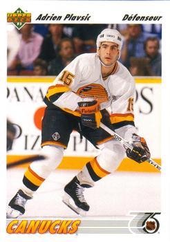 #424a Adrien Plavsic - Vancouver Canucks - 1991-92 Upper Deck French Hockey