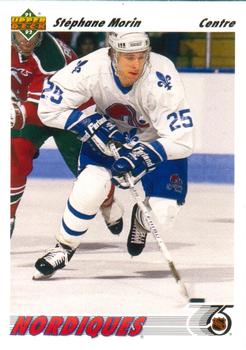 #433a Stephane Morin - Quebec Nordiques - 1991-92 Upper Deck French Hockey