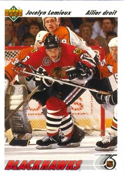 #438a Jocelyn Lemieux - Chicagoackhawks - 1991-92 Upper Deck French Hockey