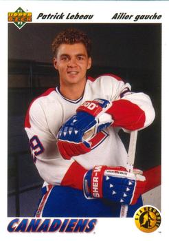 #453a Patrick Lebeau - Montreal Canadiens - 1991-92 Upper Deck French Hockey