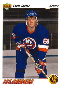 #454a Chris Taylor - New York Islanders - 1991-92 Upper Deck French Hockey