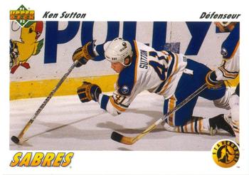 #458a Ken Sutton - Buffalo Sabres - 1991-92 Upper Deck French Hockey