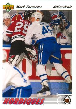 #470a Mark Vermette - Quebec Nordiques - 1991-92 Upper Deck French Hockey