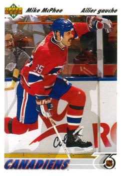 #487a Mike McPhee - Montreal Canadiens - 1991-92 Upper Deck French Hockey