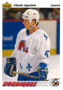 #488a Claude Lapointe - Quebec Nordiques - 1991-92 Upper Deck French Hockey
