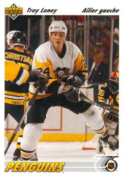 #489a Troy Loney - Pittsburgh Penguins - 1991-92 Upper Deck French Hockey