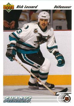 #520 Rick Lessard - San Jose Sharks - 1991-92 Upper Deck French Hockey