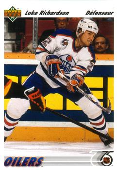 #522 Luke Richardson - Edmonton Oilers - 1991-92 Upper Deck French Hockey