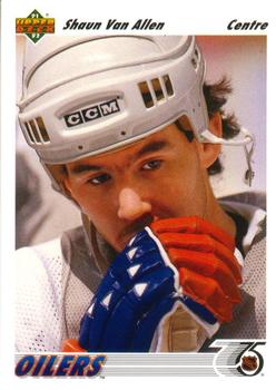#52a Shaun Van Allen - Edmonton Oilers - 1991-92 Upper Deck French Hockey