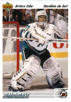 #532 Arturs Irbe - San Jose Sharks - 1991-92 Upper Deck French Hockey