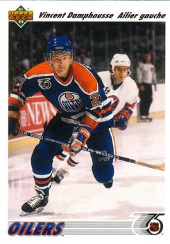#535 Vincent Damphousse - Edmonton Oilers - 1991-92 Upper Deck French Hockey