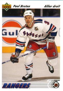 #550 Paul Broten - New York Rangers - 1991-92 Upper Deck French Hockey
