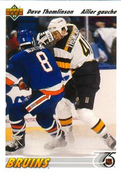 #557 Dave Thomlinson - Boston Bruins - 1991-92 Upper Deck French Hockey
