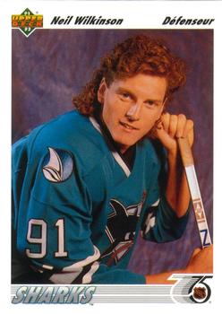 #55a Neil Wilkinson - San Jose Sharks - 1991-92 Upper Deck French Hockey