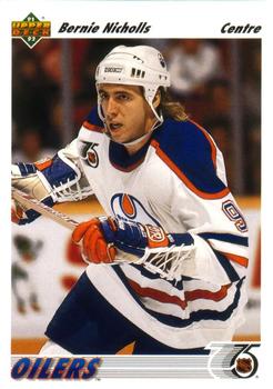 #566 Bernie Nicholls - Edmonton Oilers - 1991-92 Upper Deck French Hockey