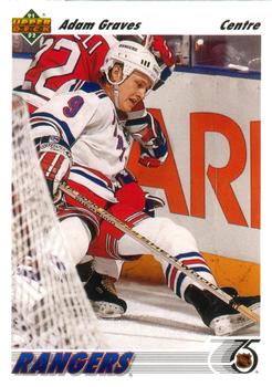 #574 Adam Graves - New York Rangers - 1991-92 Upper Deck French Hockey