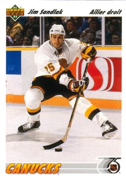 #577 Jim Sandlak - Vancouver Canucks - 1991-92 Upper Deck French Hockey
