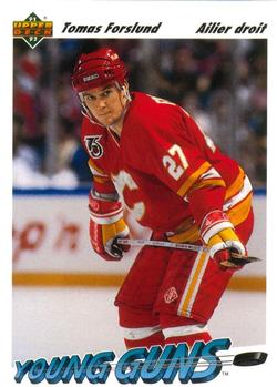 #586 Tomas Forslund - Calgary Flames - 1991-92 Upper Deck French Hockey