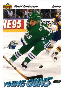 #588 Geoff Sanderson - Hartford Whalers - 1991-92 Upper Deck French Hockey