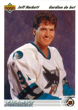 #58a Jeff Hackett - San Jose Sharks - 1991-92 Upper Deck French Hockey