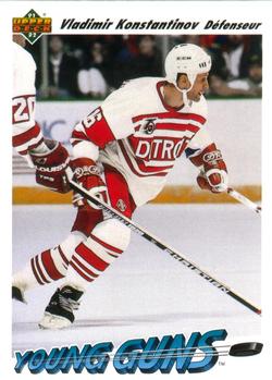 #594 Vladimir Konstantinov - Detroit Red Wings - 1991-92 Upper Deck French Hockey