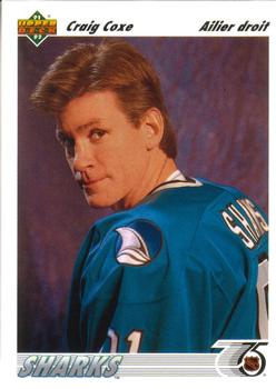 #60a Craig Coxe - San Jose Sharks - 1991-92 Upper Deck French Hockey