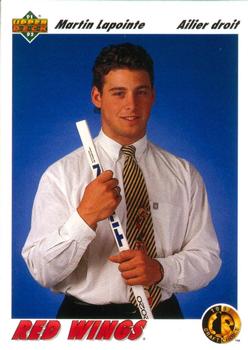 #66a Martin Lapointe - Detroit Red Wings - 1991-92 Upper Deck French Hockey