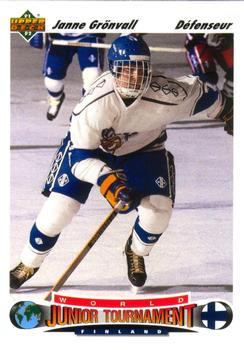 #672 Janne Gronvall - Finland - 1991-92 Upper Deck French Hockey