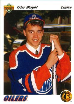 #67a Tyler Wright - Edmonton Oilers - 1991-92 Upper Deck French Hockey