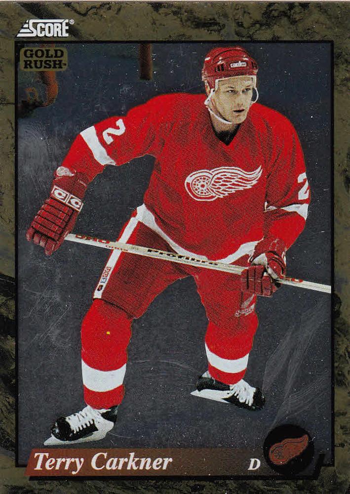 #508 Terry Carkner  - Detroit Red Wings - 1993-94 Score - Gold Rush Hockey