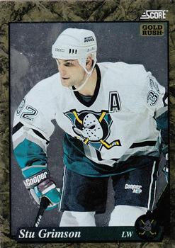 #558 Stu Grimson  - Anaheim Mighty Ducks - 1993-94 Score - Gold Rush Hockey
