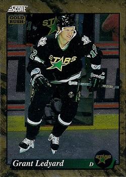 #568 Grant Ledyard  - Dallas Stars - 1993-94 Score - Gold Rush Hockey