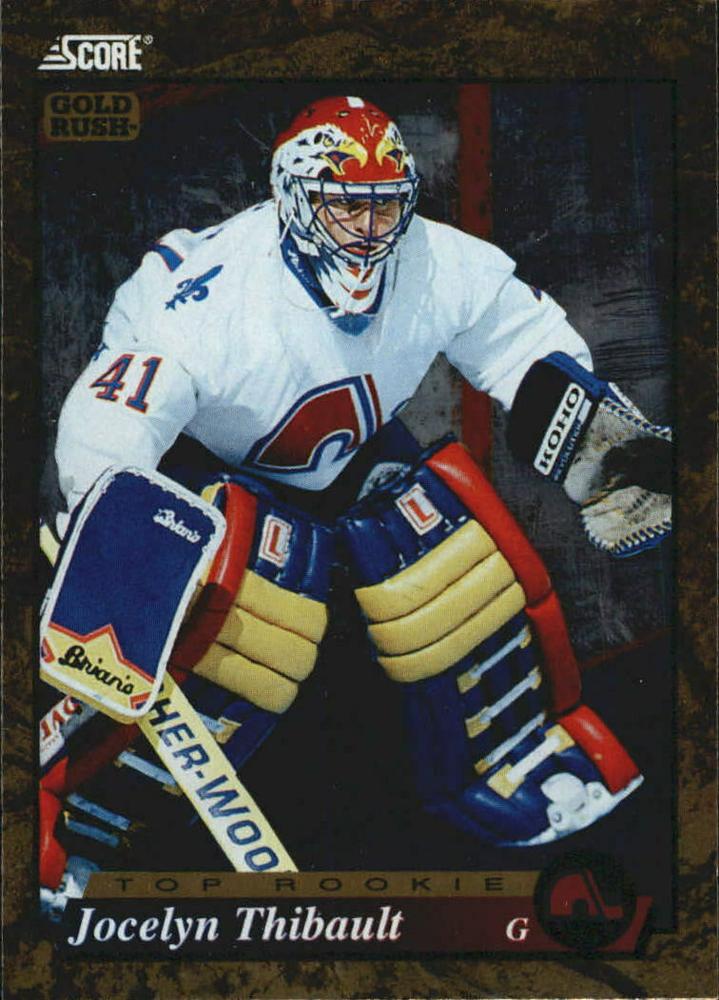 #593 Jocelyn Thibault  - Quebec Nordiques - 1993-94 Score - Gold Rush Hockey
