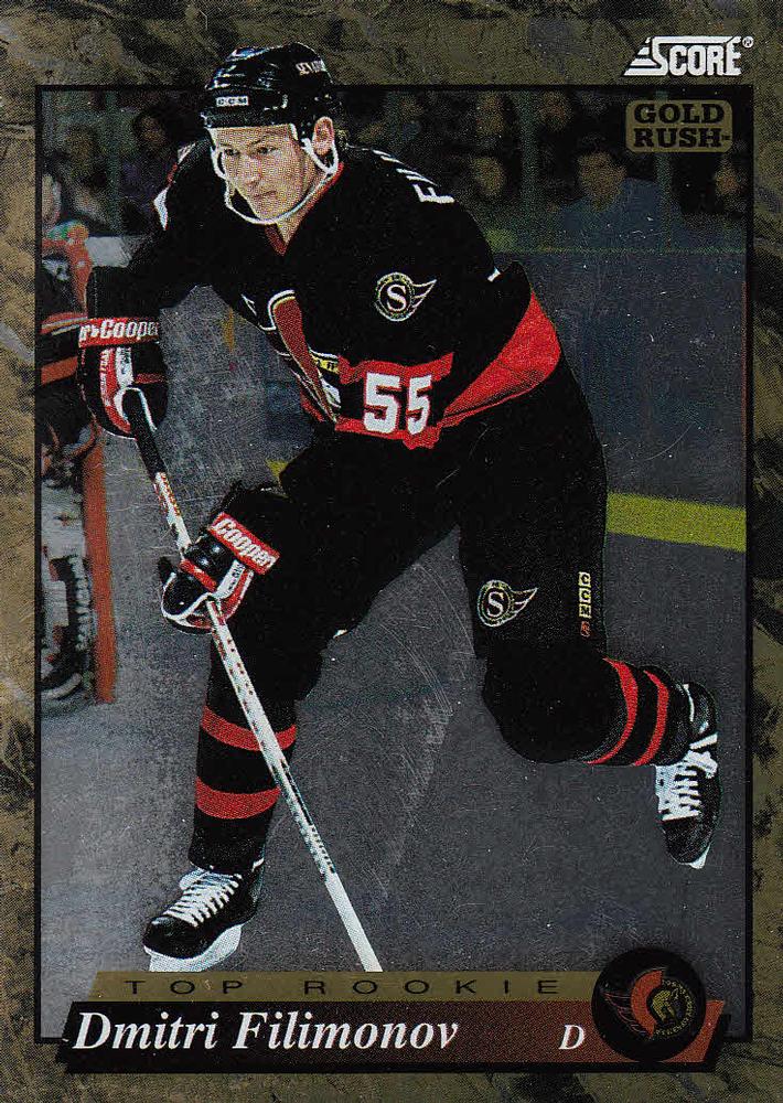 #598 Dmitri Filimonov  - Ottawa Senators - 1993-94 Score - Gold Rush Hockey