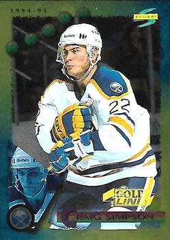 #54 Craig Simpson - Buffalo Sabres - 1994-95 Score - Gold Line Hockey