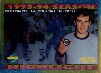 #244 Ron Francis - Pittsburgh Penguins - 1994-95 Score - Gold Line Hockey