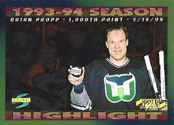 #247 Brian Propp - Hartford Whalers - 1994-95 Score - Gold Line Hockey